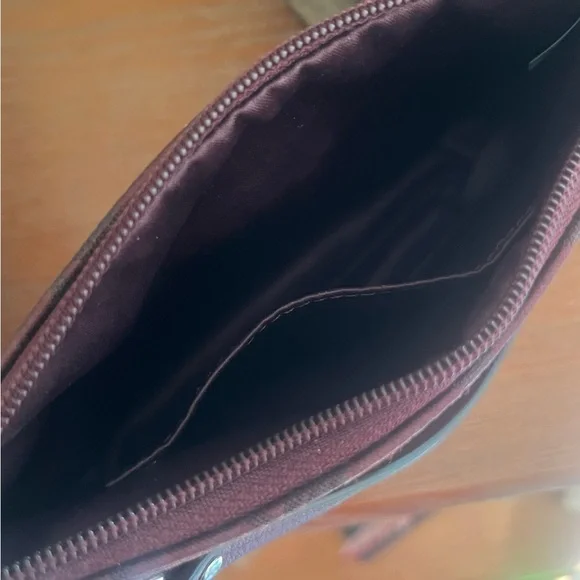 Coach Signature Merlot Wristlet - Picture 6 of 8